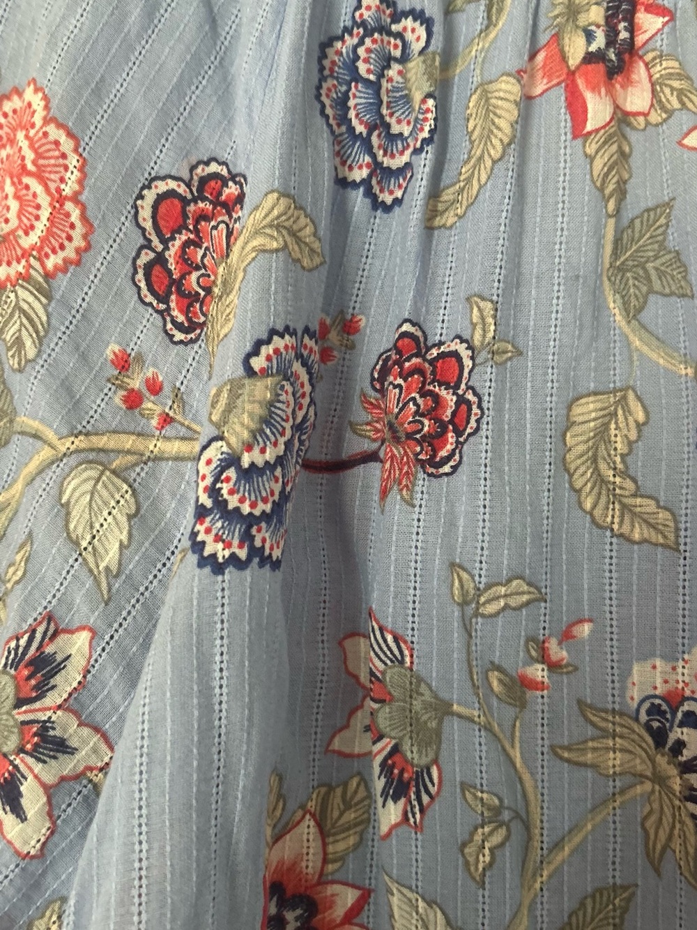 LOFT Blue Floral Henley Blouse - Picture 12 of 12